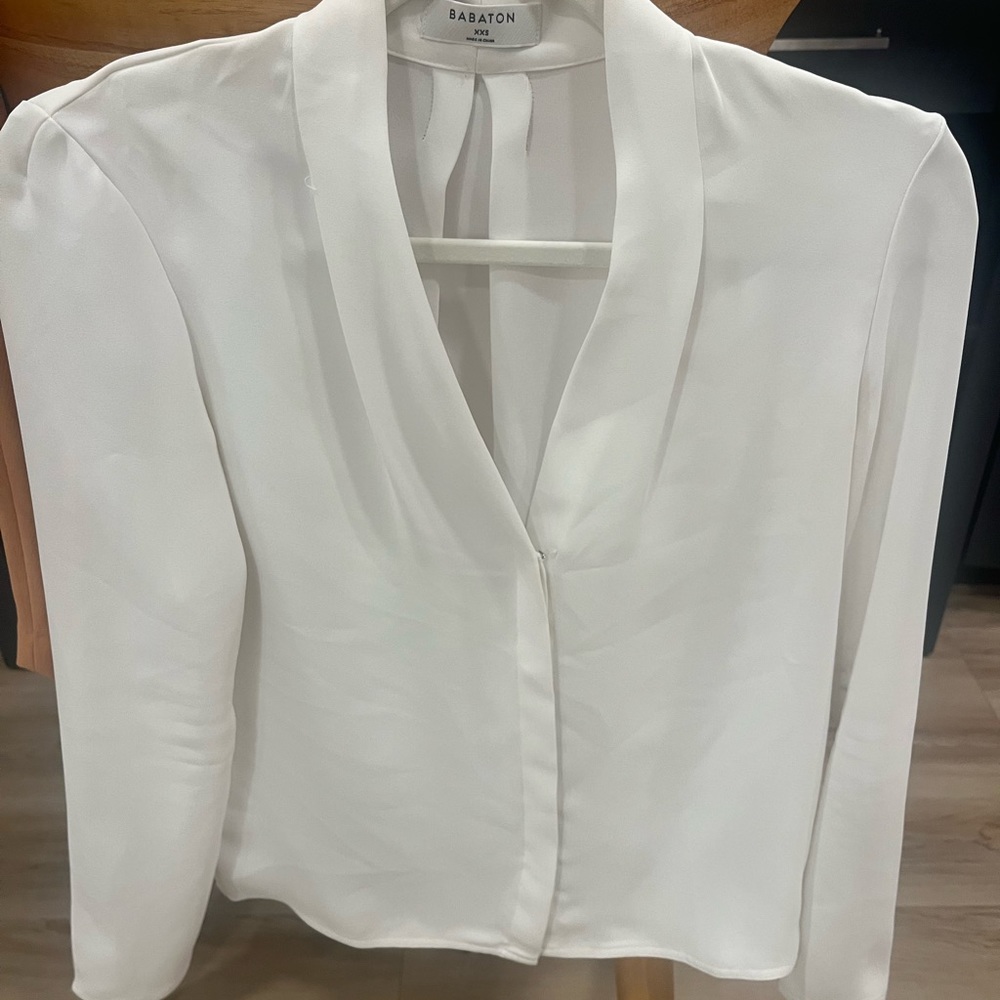 Aritzia Wilfred white button down blouse, rich, dry touch material.